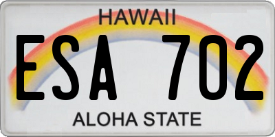 HI license plate ESA702