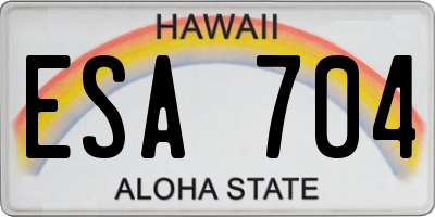 HI license plate ESA704