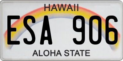 HI license plate ESA906