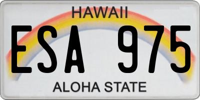 HI license plate ESA975