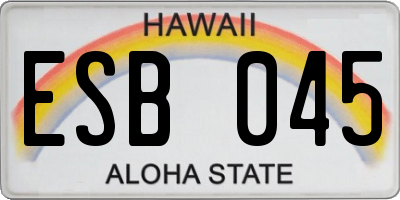 HI license plate ESB045