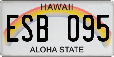 HI license plate ESB095
