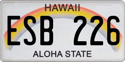 HI license plate ESB226