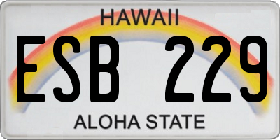 HI license plate ESB229