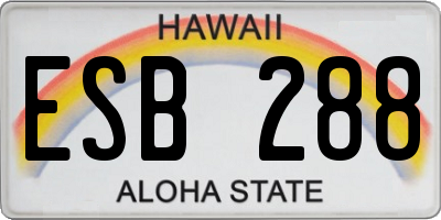 HI license plate ESB288