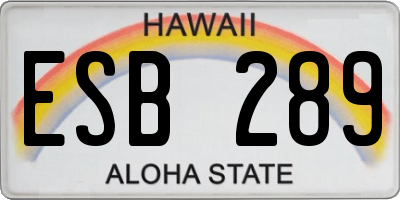 HI license plate ESB289