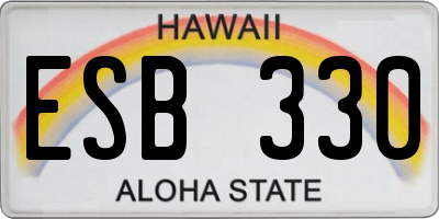 HI license plate ESB330