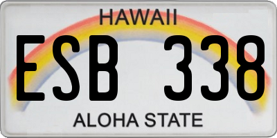 HI license plate ESB338