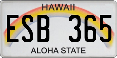 HI license plate ESB365