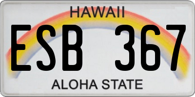 HI license plate ESB367