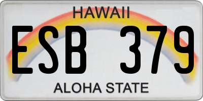HI license plate ESB379