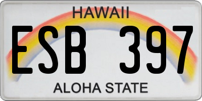 HI license plate ESB397