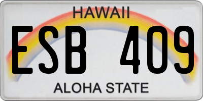 HI license plate ESB409