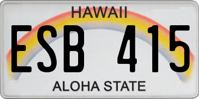 HI license plate ESB415