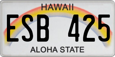 HI license plate ESB425