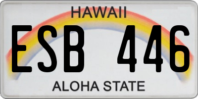 HI license plate ESB446
