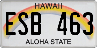 HI license plate ESB463