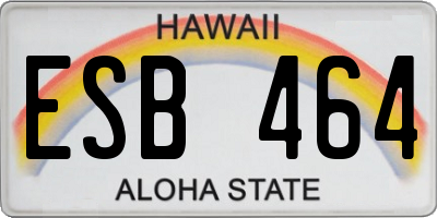 HI license plate ESB464