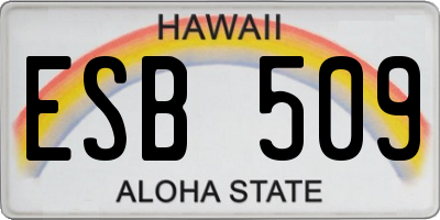 HI license plate ESB509