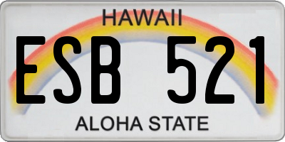 HI license plate ESB521