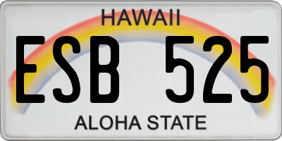 HI license plate ESB525