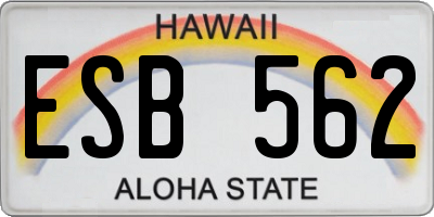 HI license plate ESB562