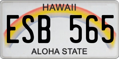 HI license plate ESB565