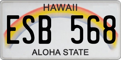 HI license plate ESB568