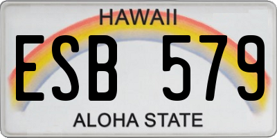 HI license plate ESB579