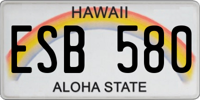 HI license plate ESB580