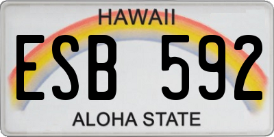 HI license plate ESB592