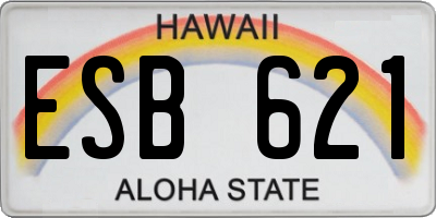 HI license plate ESB621