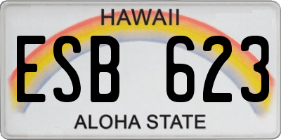 HI license plate ESB623