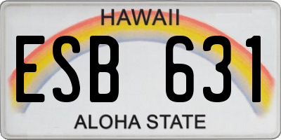 HI license plate ESB631
