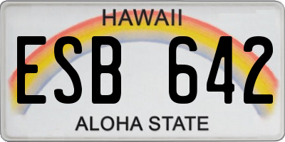 HI license plate ESB642