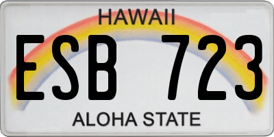 HI license plate ESB723