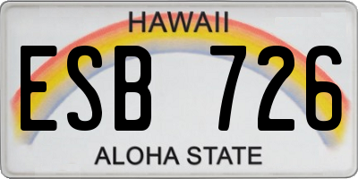 HI license plate ESB726