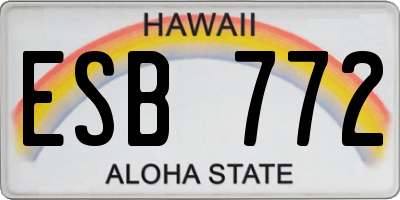 HI license plate ESB772
