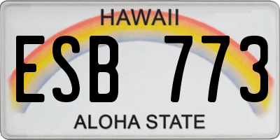 HI license plate ESB773