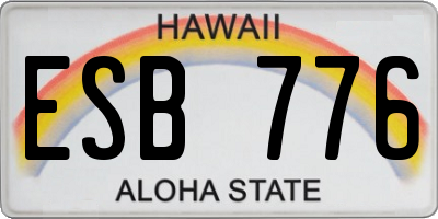 HI license plate ESB776