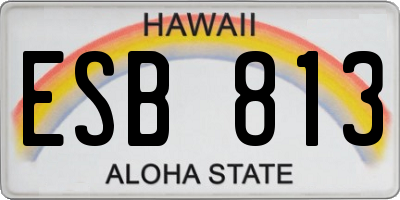 HI license plate ESB813