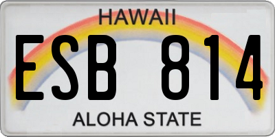 HI license plate ESB814