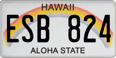 HI license plate ESB824