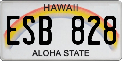 HI license plate ESB828