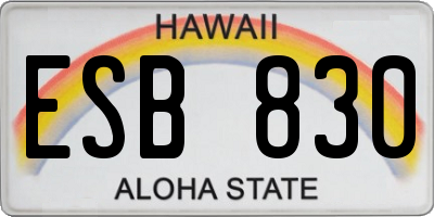 HI license plate ESB830