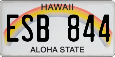 HI license plate ESB844