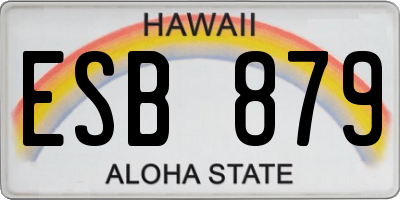 HI license plate ESB879