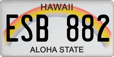 HI license plate ESB882