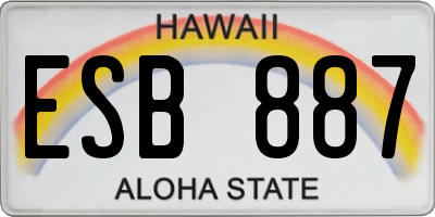 HI license plate ESB887