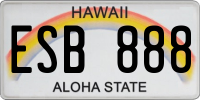 HI license plate ESB888